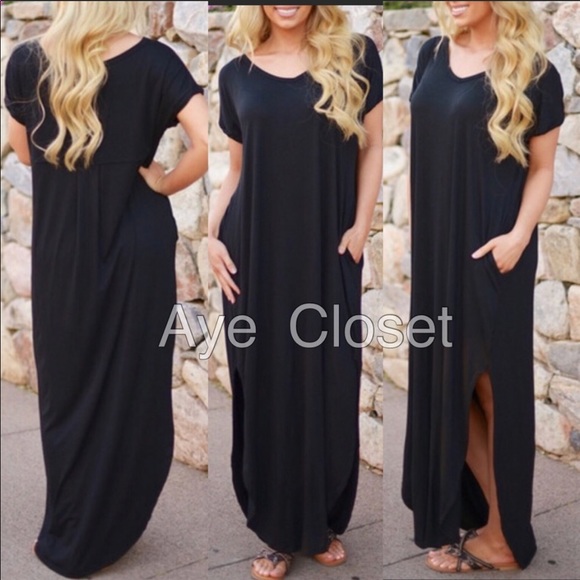 Oversized Loose Fit Maxi Double Slit Pockets Comfy - Picture 7 of 8